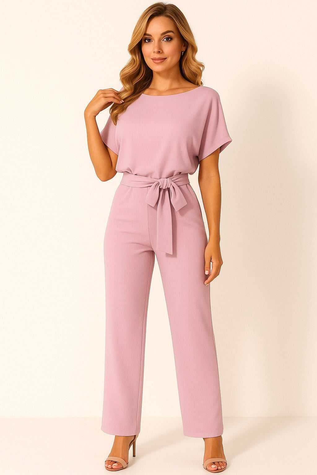 Liana | Women's Ponte Knit Batwing Jumpsuit, Relaxed-Fit One-Piece | Direct Attire