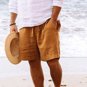 Lincoln | Men's Relaxed Cotton and Linen Shorts, Drawstring Waist Shorts | Direct Attire