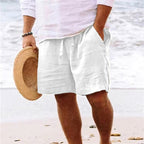 Lincoln | Men's Relaxed Cotton and Linen Shorts, Drawstring Waist Shorts | Direct Attire | Light Green