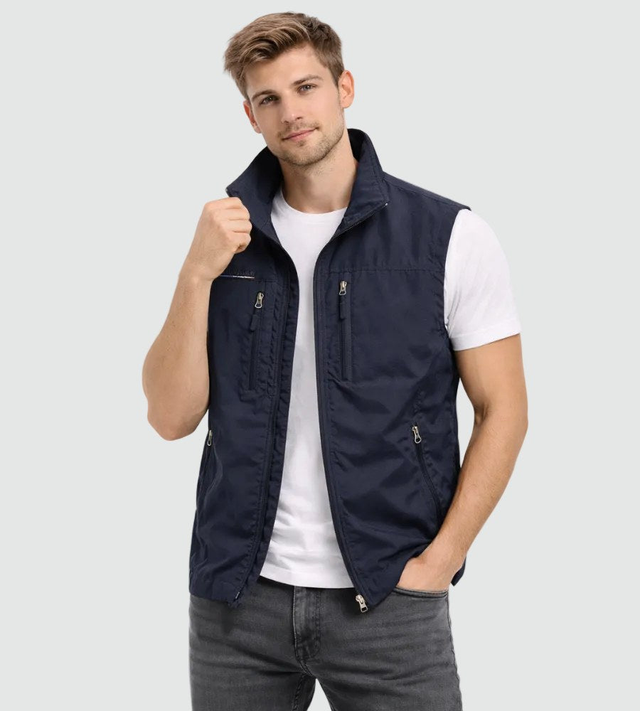 Logan | Men's Lightweight Gilet with Zip Closure, Outdoor Gilet | Direct Attire | Zwart