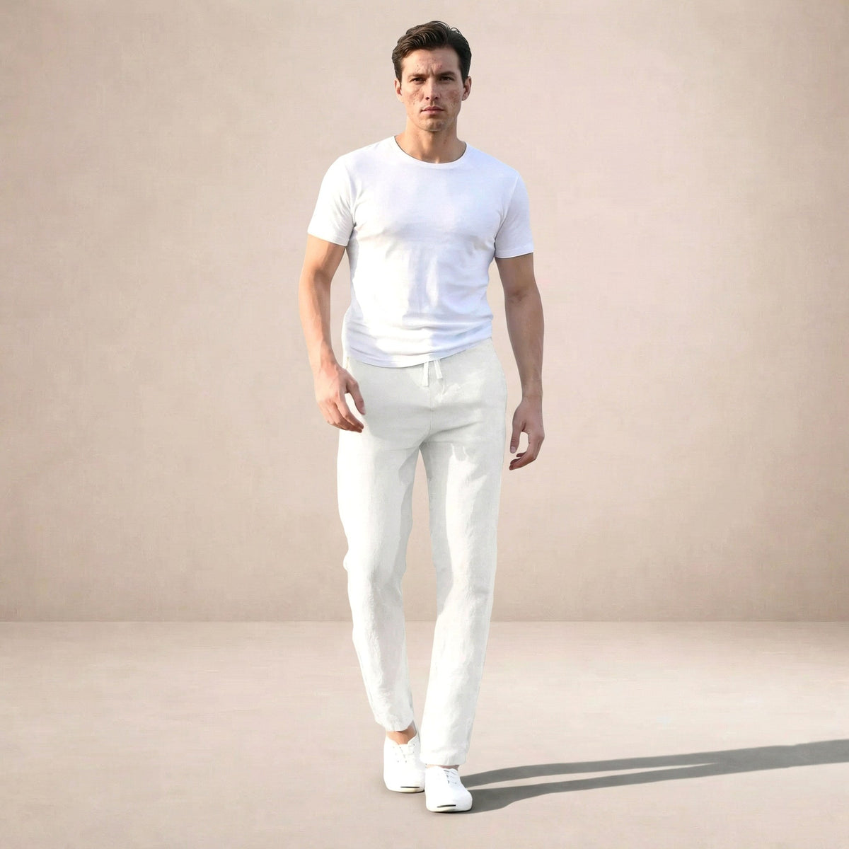 Luke | Men's Linen Trousers, Regular Fit Summer Trousers | Direct Attire