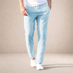 Luke | Men's Linen Trousers, Regular Fit Summer Trousers | Direct Attire