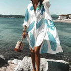 Maddison | Women's Fluid Shirt Dress White, Flowing Shirt Dress | Direct Attire