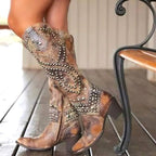 Maddison | Women's Orthopedic Knee-High Boots, Pointed Toe Block Heel Boots