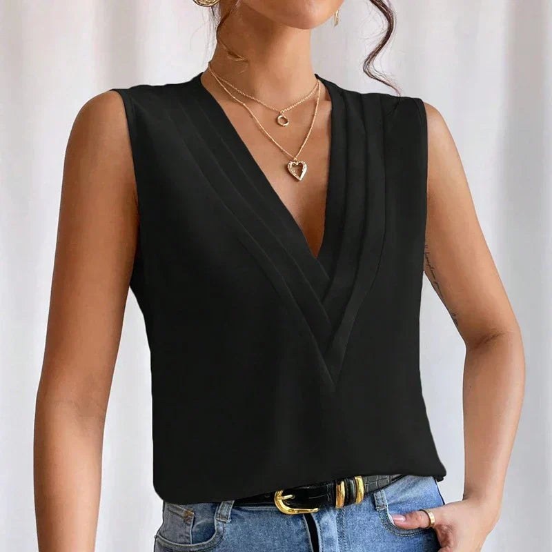 Madelyn | Women's Sleeveless V-Neck Top, Lightweight Summer Top for Holidays and Casual Wear, Lightweight Summer Top for Holidays and Casual Wear - image 10