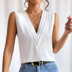 Madelyn | Women's Sleeveless V-Neck Top, Lightweight Summer Top for Holidays and Casual Wear, Lightweight Summer Top for Holidays and Casual Wear - image 2