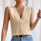 Madelyn | Women's Sleeveless V-Neck Top, Lightweight Summer Top for Holidays and Casual Wear, Lightweight Summer Top for Holidays and Casual Wear - image 4