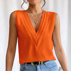 Madelyn | Women's Sleeveless V-Neck Top, Lightweight Summer Top for Holidays and Casual Wear, Lightweight Summer Top for Holidays and Casual Wear - image 7