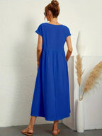 Madison | Women's Fluid Cotton Dress with Practical Pockets, Everyday Midi Dress | Direct Attire