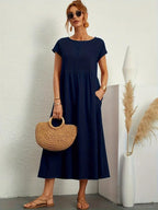 Madison | Women's Fluid Cotton Dress with Practical Pockets, Everyday Midi Dress | Direct Attire