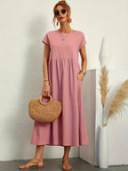 Madison | Women's Fluid Cotton Dress with Practical Pockets, Everyday Midi Dress | Direct Attire