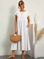 Madison | Women's Fluid Cotton Dress with Practical Pockets, Everyday Midi Dress | Direct Attire