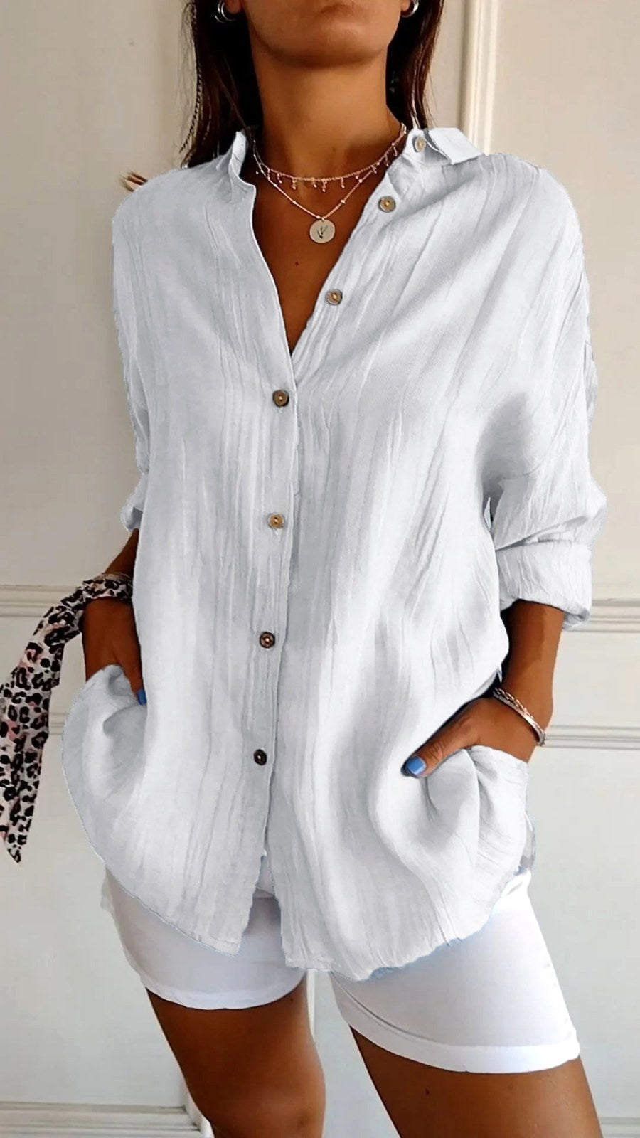Madison | Women's Linen Button-Down Shirt, Lightweight Summer Top for Holidays and Casual Wear, Lightweight Summer Top for Holidays and Casual Wear - image 12