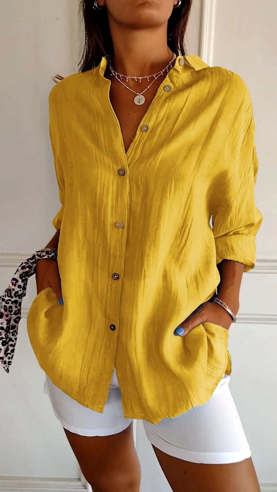 Madison | Women's Linen Button-Down Shirt, Lightweight Summer Top for Holidays and Casual Wear, Lightweight Summer Top for Holidays and Casual Wear - Teal Blue