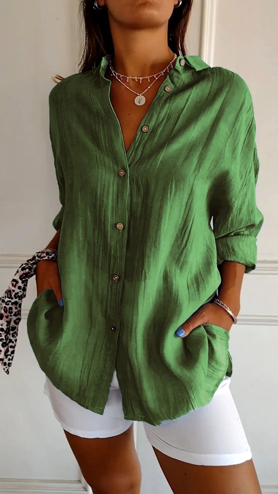 Madison | Women's Linen Button-Down Shirt, Lightweight Summer Top for Holidays and Casual Wear, Lightweight Summer Top for Holidays and Casual Wear - Purple