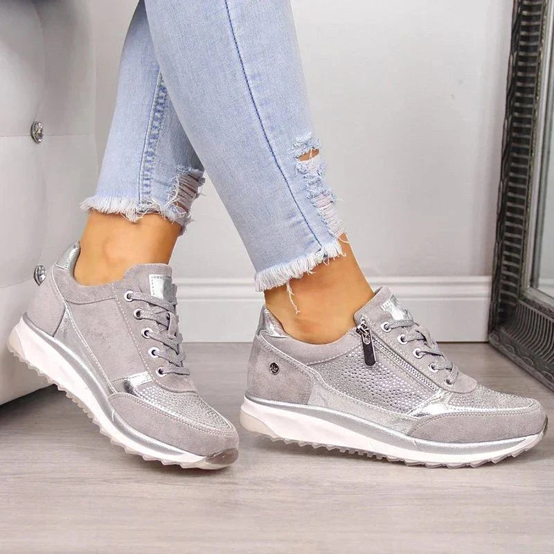 Madison | Women's Comfortable Orthopedic Walking Shoes, Supportive Summer Footwear for Walking and Everyday Wear - Grey