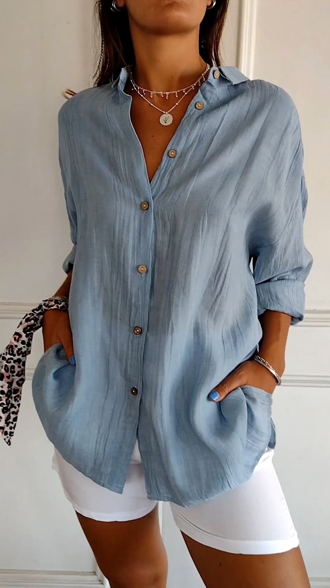 Maeve | Women's Relaxed Cotton Shirt, Loose-Fit Button-Through Blouse | Direct Attire