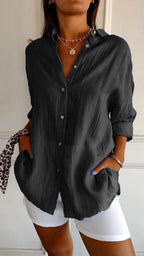 Maeve | Women's Relaxed Cotton Shirt, Loose-Fit Button-Through Blouse | Direct Attire