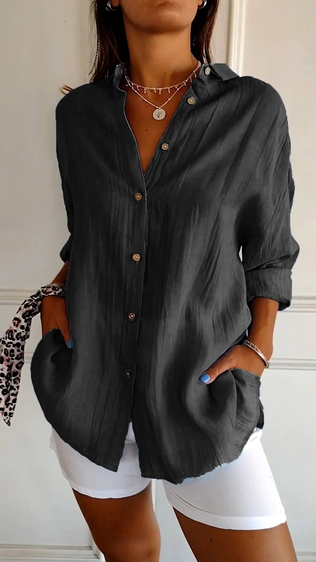 Maeve | Women's Relaxed Cotton Shirt, Loose-Fit Button-Through Blouse | Direct Attire