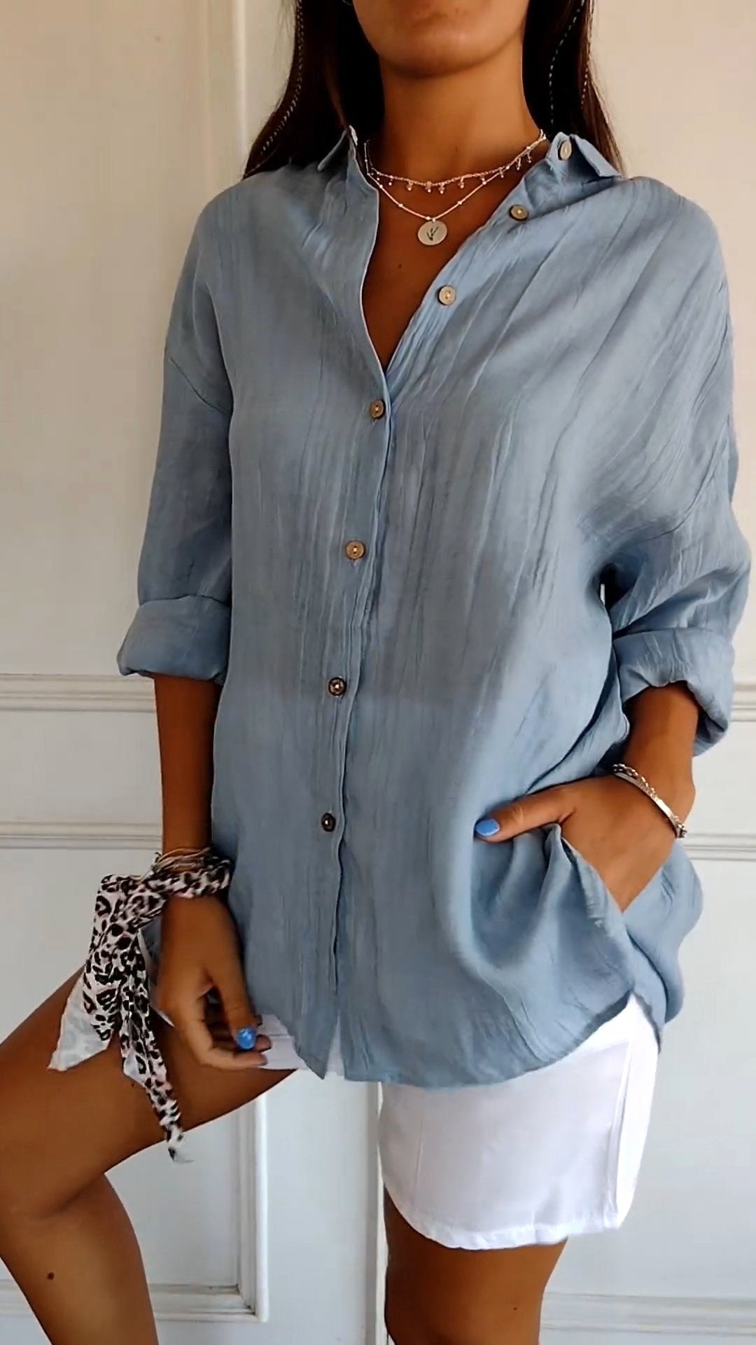 Maeve | Women's Relaxed Cotton Shirt, Loose-Fit Button-Through Blouse | Direct Attire