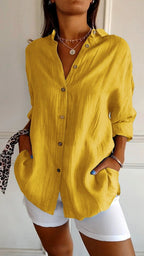 Maeve | Women's Relaxed Cotton Shirt, Loose-Fit Button-Through Blouse | Direct Attire