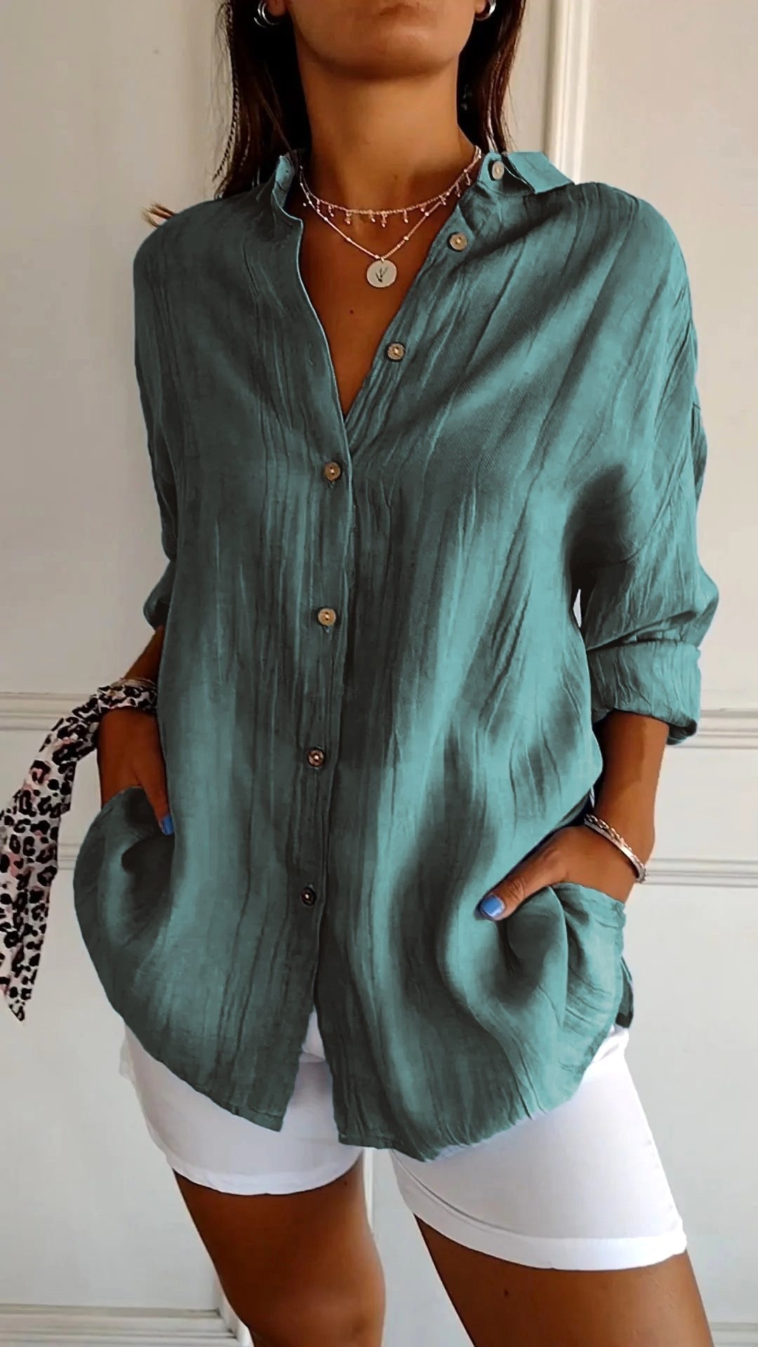 Maeve | Women's Relaxed Cotton Shirt, Loose-Fit Button-Through Blouse | Direct Attire