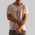 Marcus | Men's Round Neck Cotton T-Shirt, Short Sleeve Casual Tee | Direct Attire | White
