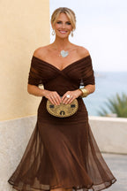 Marlee | Women's Chiffon Maxi Dress with V-Neckline, Wrap-Style Maxi Dress | Direct Attire