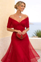 Marlee | Women's Chiffon Maxi Dress with V-Neckline, Wrap-Style Maxi Dress | Direct Attire