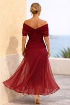 Marlee | Women's Chiffon Maxi Dress with V-Neckline, Wrap-Style Maxi Dress | Direct Attire