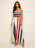 Marlee | Women's Pleated Maxi Dress, Colourful Flowing Maxi Dress | Direct Attire