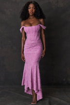 Marlo | Women's Lace-Detail Evening Dress, Fitted Occasion Dress | Direct Attire