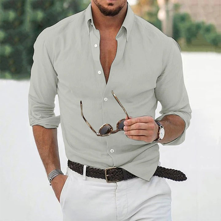 Mason | Men's Long-Sleeve Casual Shirt, Classic Formal Shirt | Direct Attire | Grijs