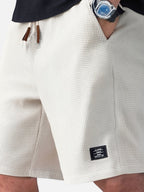 Mason | Men's Relaxed-Fit Shorts, Polyester Blend Summer Shorts | Direct Attire | Milky White