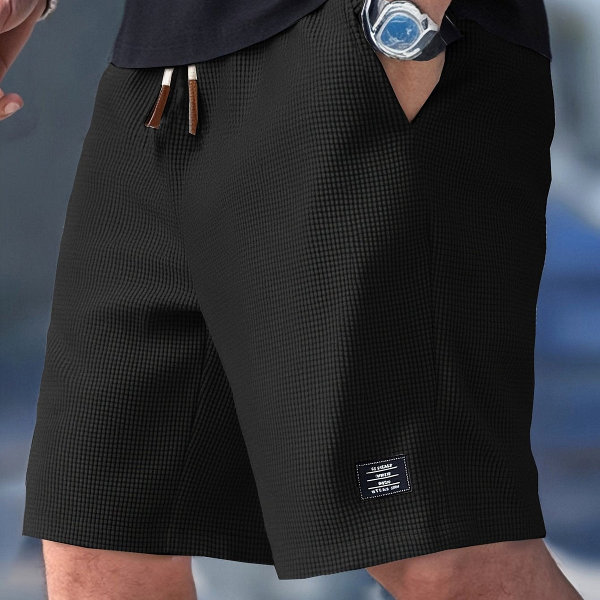 Mason | Men's Relaxed-Fit Shorts, Polyester Blend Summer Shorts | Direct Attire | Beige
