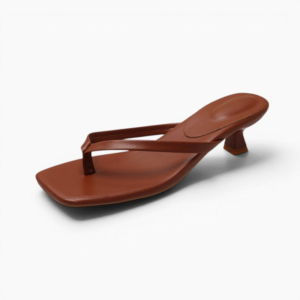 Matilda | Women's Thong Heel Sandals, Minimalist Block Heel Sandals