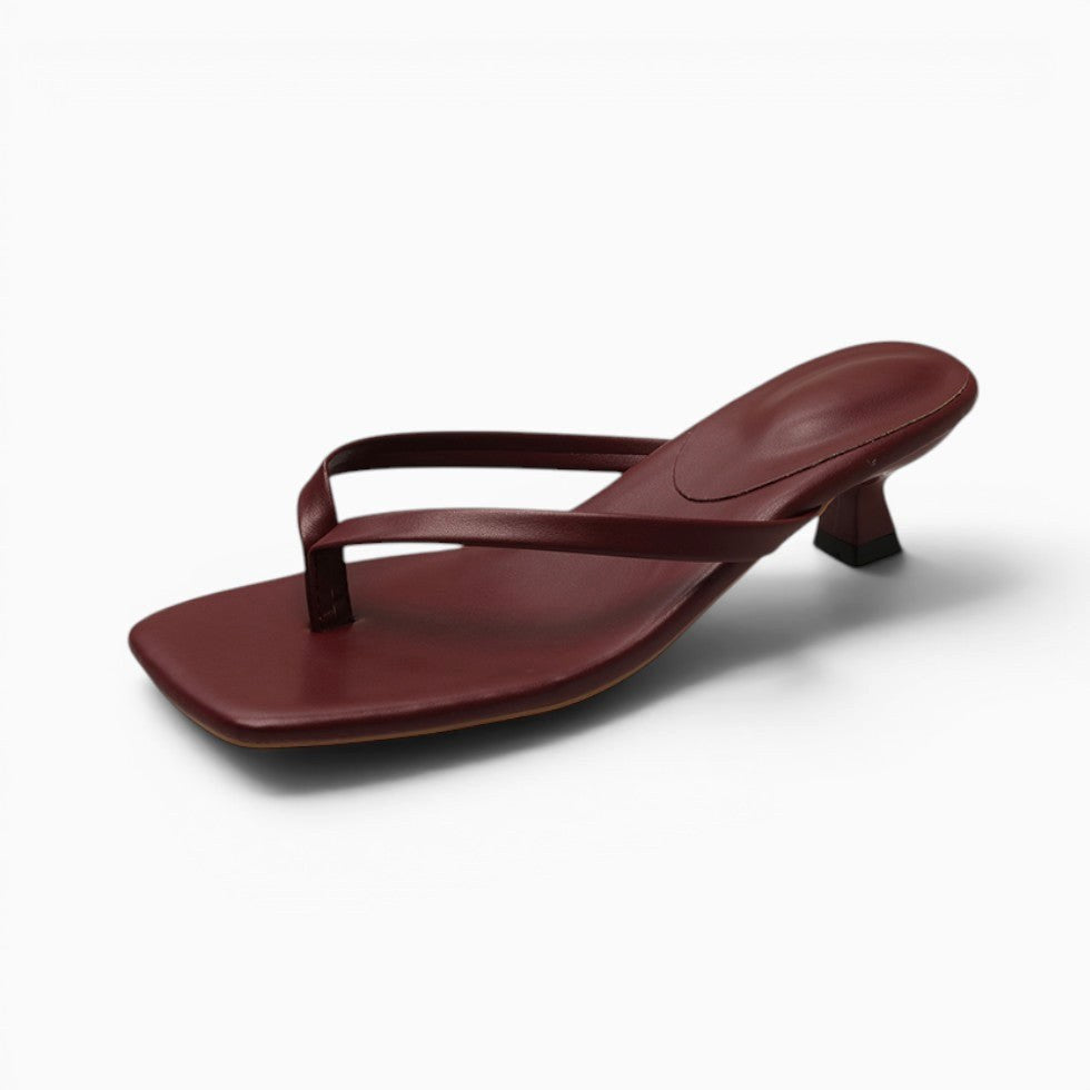 Matilda | Women's Thong Heel Sandals, Minimalist Block Heel Sandals