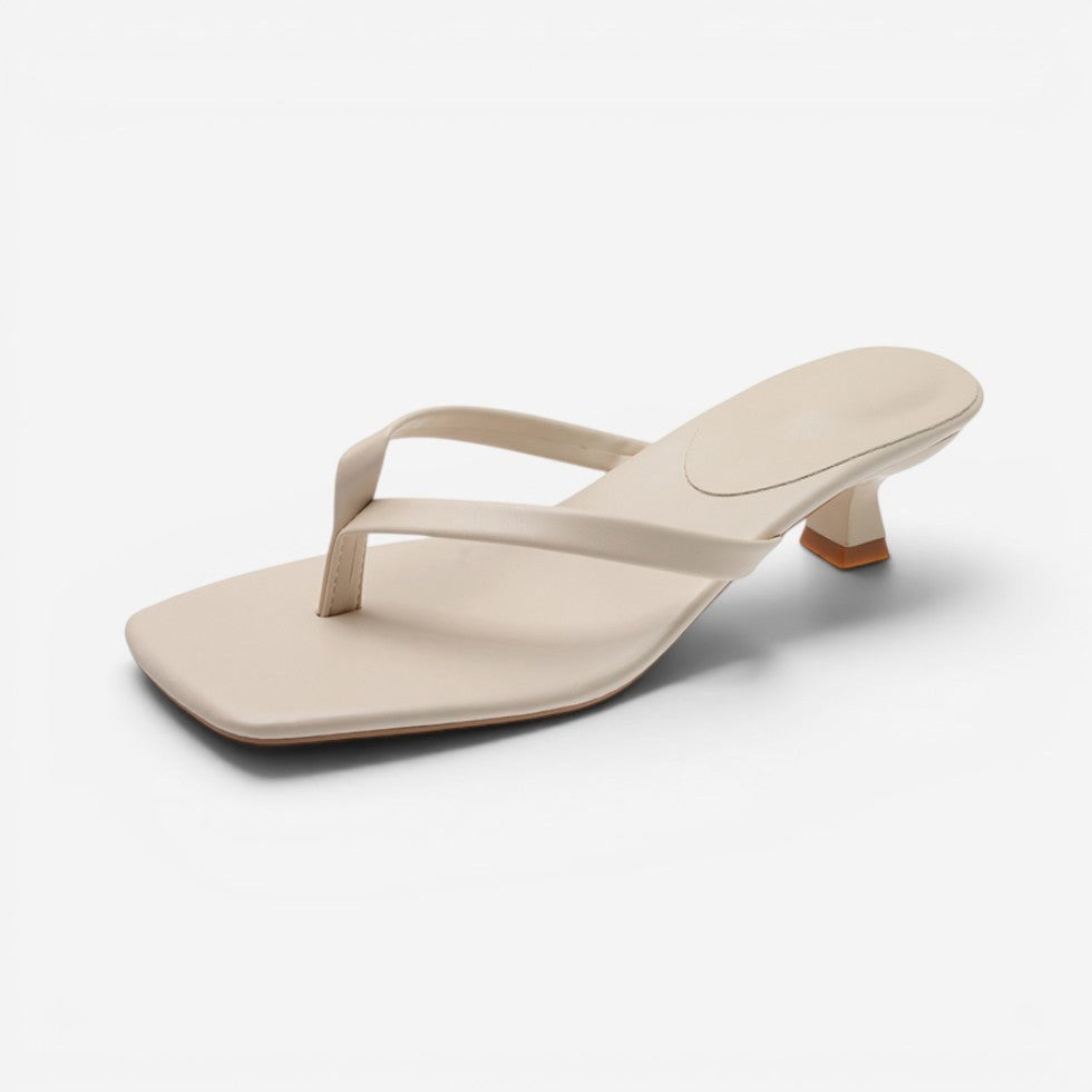 Matilda | Women's Thong Heel Sandals, Minimalist Block Heel Sandals