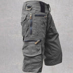 Mitchell | Men's Cotton Cargo Shorts with Multi-Pocket Design, Adjustable Waistband Shorts | Direct Attire | Light Brown