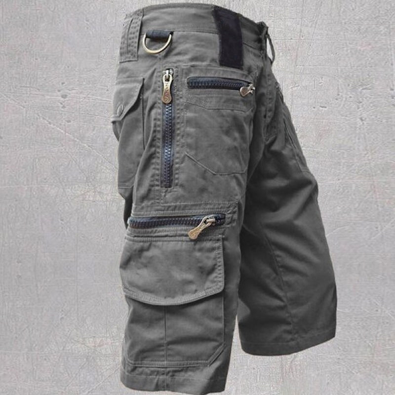 Mitchell | Men's Cotton Cargo Shorts with Multi-Pocket Design, Adjustable Waistband Shorts | Direct Attire | Light Brown