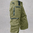 Mitchell | Men's Cotton Cargo Shorts with Multi-Pocket Design, Adjustable Waistband Shorts | Direct Attire