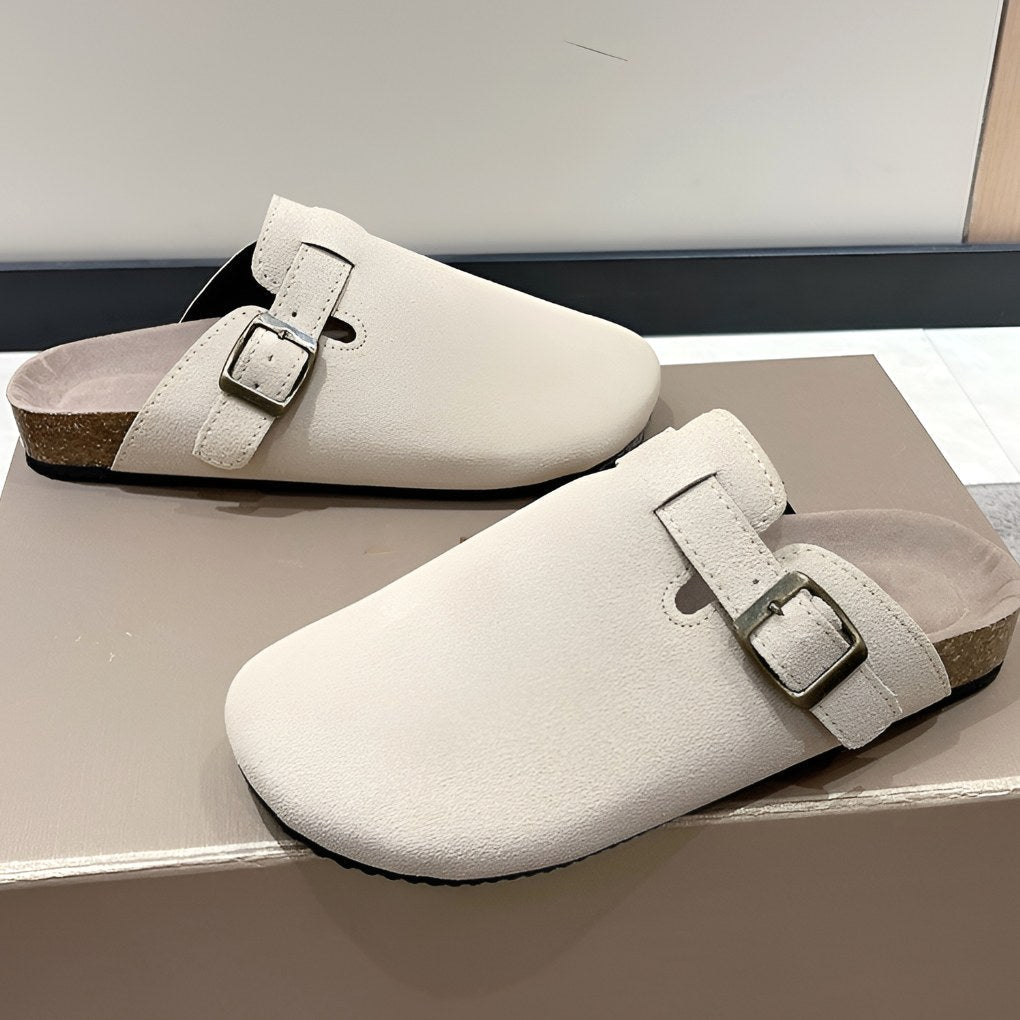 Murray | Unisex Leather Sandals, Slip-On Summer Sandals | Direct Attire | Beige