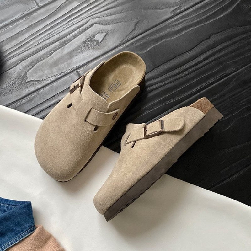 Murray | Unisex Leather Sandals, Slip-On Summer Sandals | Direct Attire | Zwart