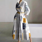 Naomi | Women's Collared Wrap Maxi Dress, Front Wrap Evening Dress | Direct Attire | White