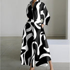 Naomi | Women's Collared Wrap Maxi Dress, Front Wrap Evening Dress | Direct Attire | White Flower