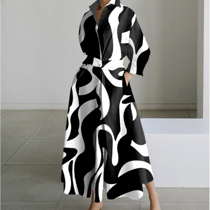 Naomi | Women's Collared Wrap Maxi Dress, Front Wrap Evening Dress | Direct Attire | White Flower