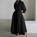 Naomi | Women's Collared Wrap Maxi Dress, Front Wrap Evening Dress | Direct Attire | White Letter