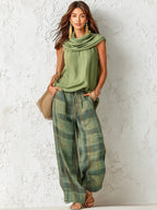 Narelle | Women's Relaxed Two-Piece Set, Wide-Leg Blouse and Trousers | Direct Attire