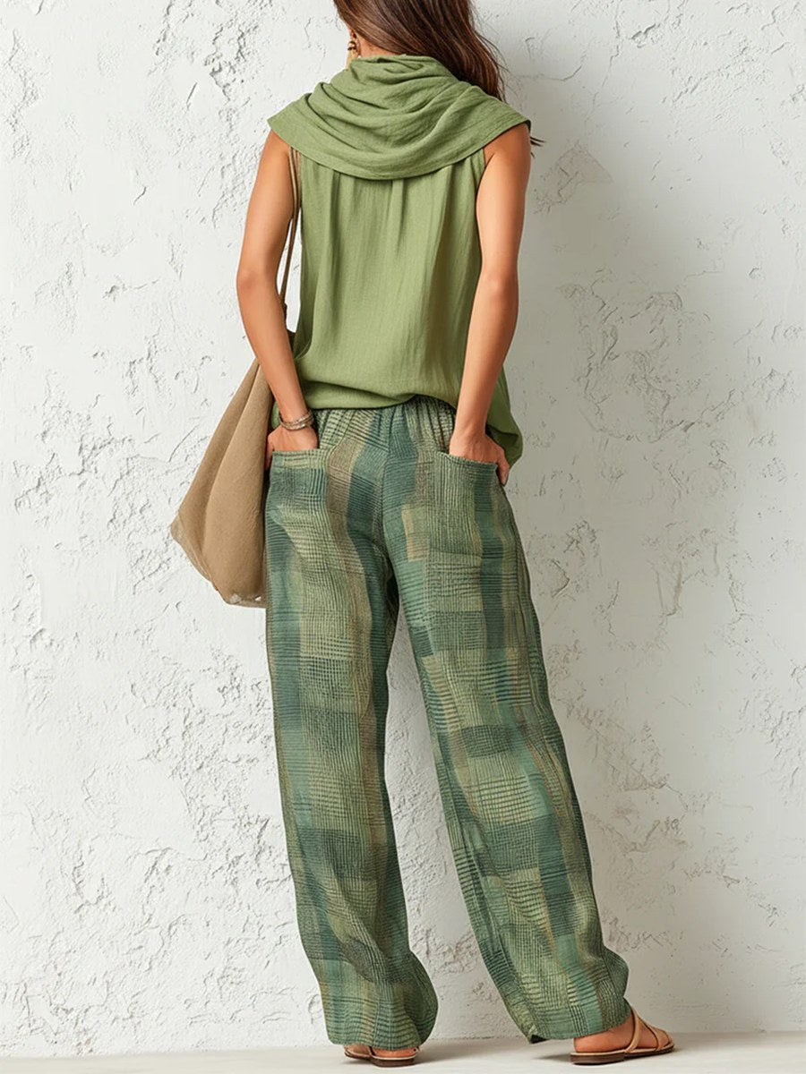 Narelle | Women's Relaxed Two-Piece Set, Wide-Leg Blouse and Trousers | Direct Attire