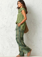 Narelle | Women's Relaxed Two-Piece Set, Wide-Leg Blouse and Trousers | Direct Attire